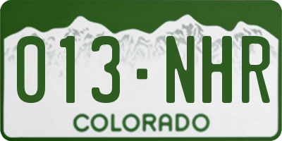 CO license plate 013NHR