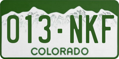 CO license plate 013NKF