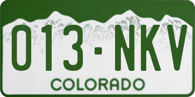 CO license plate 013NKV