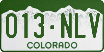 CO license plate 013NLV