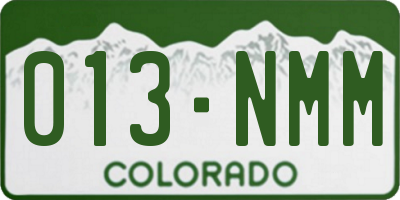 CO license plate 013NMM