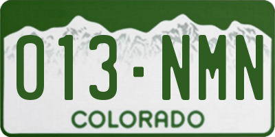 CO license plate 013NMN