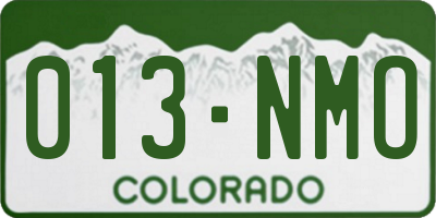 CO license plate 013NMO