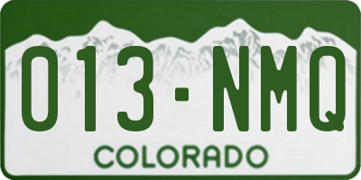 CO license plate 013NMQ