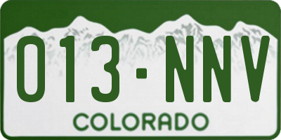 CO license plate 013NNV