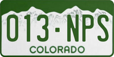 CO license plate 013NPS