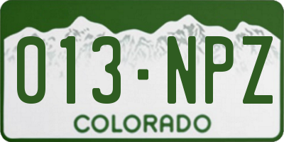 CO license plate 013NPZ