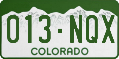 CO license plate 013NQX