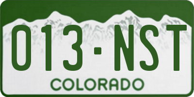 CO license plate 013NST
