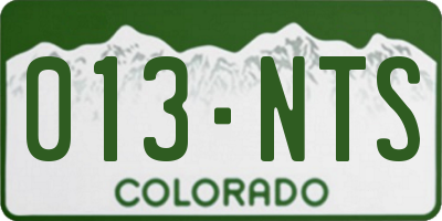 CO license plate 013NTS