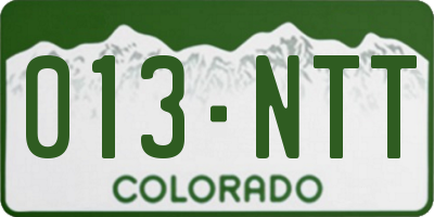 CO license plate 013NTT