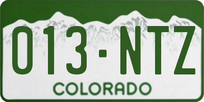 CO license plate 013NTZ