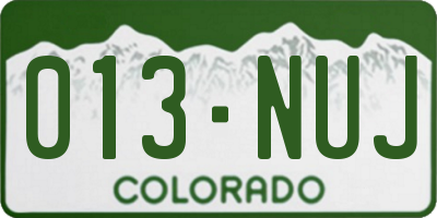 CO license plate 013NUJ