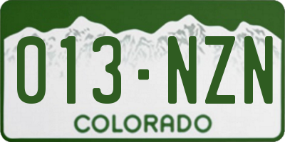 CO license plate 013NZN