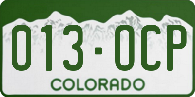 CO license plate 013OCP