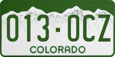 CO license plate 013OCZ