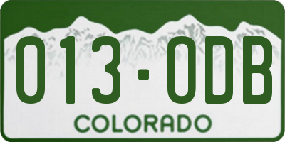CO license plate 013ODB