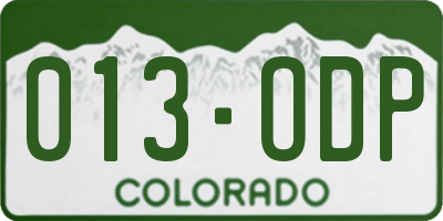 CO license plate 013ODP