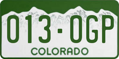 CO license plate 013OGP