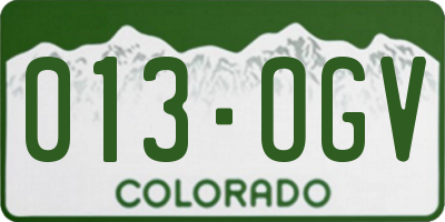 CO license plate 013OGV