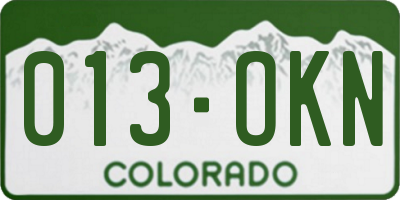CO license plate 013OKN