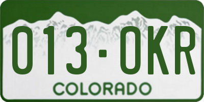 CO license plate 013OKR