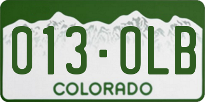 CO license plate 013OLB