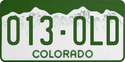 CO license plate 013OLD