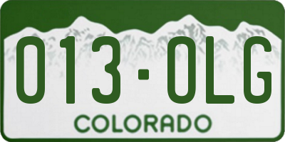 CO license plate 013OLG
