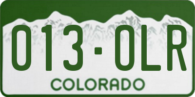 CO license plate 013OLR