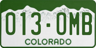 CO license plate 013OMB