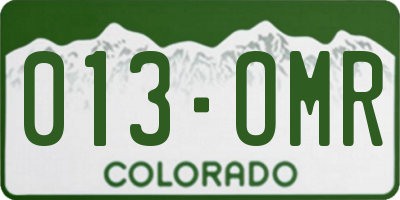 CO license plate 013OMR
