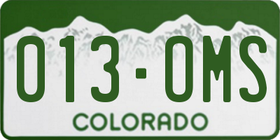 CO license plate 013OMS
