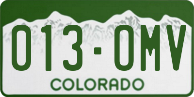 CO license plate 013OMV