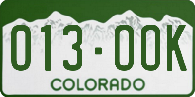 CO license plate 013OOK