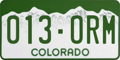 CO license plate 013ORM