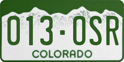 CO license plate 013OSR
