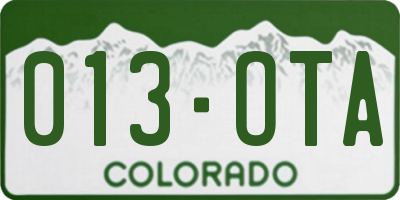 CO license plate 013OTA