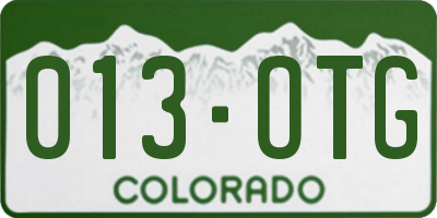 CO license plate 013OTG