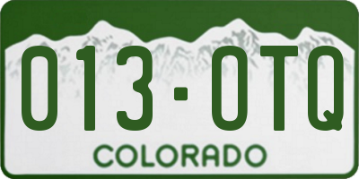 CO license plate 013OTQ