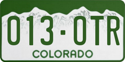 CO license plate 013OTR