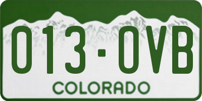 CO license plate 013OVB