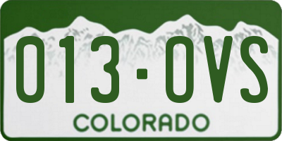 CO license plate 013OVS