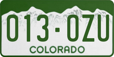 CO license plate 013OZU