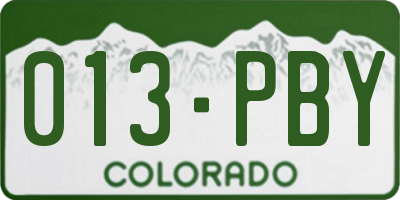 CO license plate 013PBY