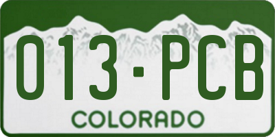 CO license plate 013PCB