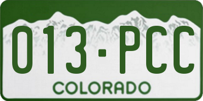 CO license plate 013PCC