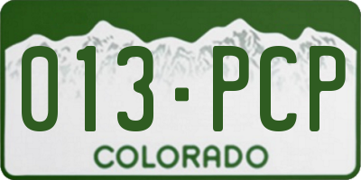 CO license plate 013PCP