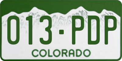 CO license plate 013PDP