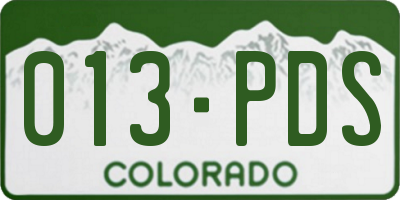 CO license plate 013PDS